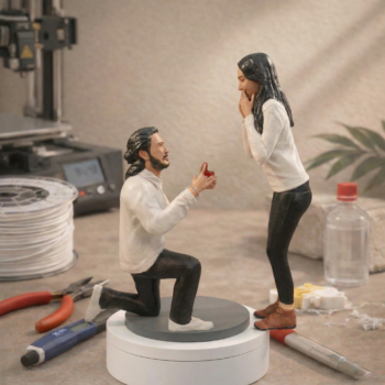Romantic Proposal Couple Statue for Love-Themed Home Decor & Gifts